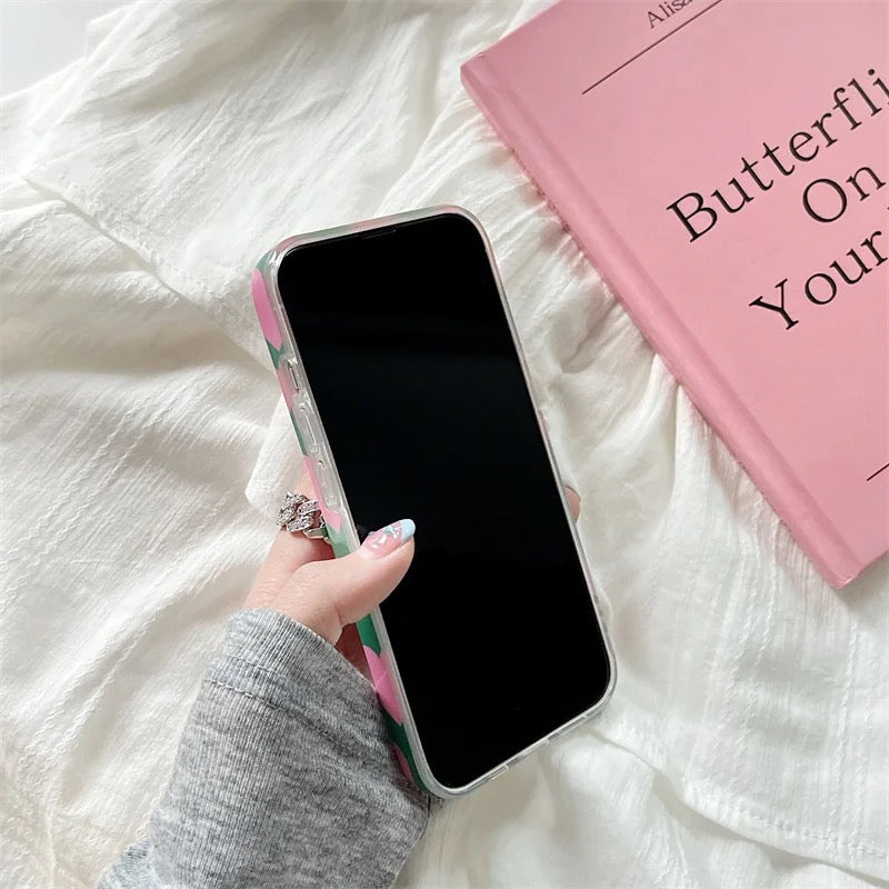 Pink heart case - כיסוי לבבות ורודים אופנתי איכותי ומעוצב במיוחד לאייפון