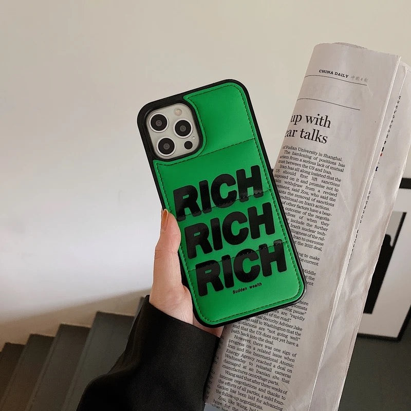 Rich puffer case - כיסוי פאפ איכותי מעוצב ואופנתי במיוחד לאייפון