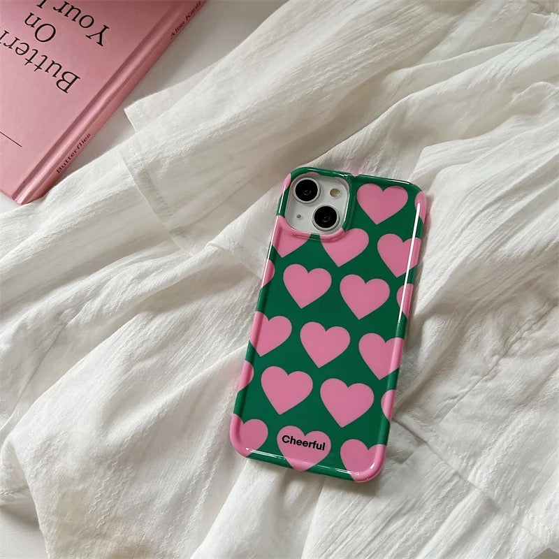 Pink heart case - כיסוי לבבות ורודים אופנתי איכותי ומעוצב במיוחד לאייפון