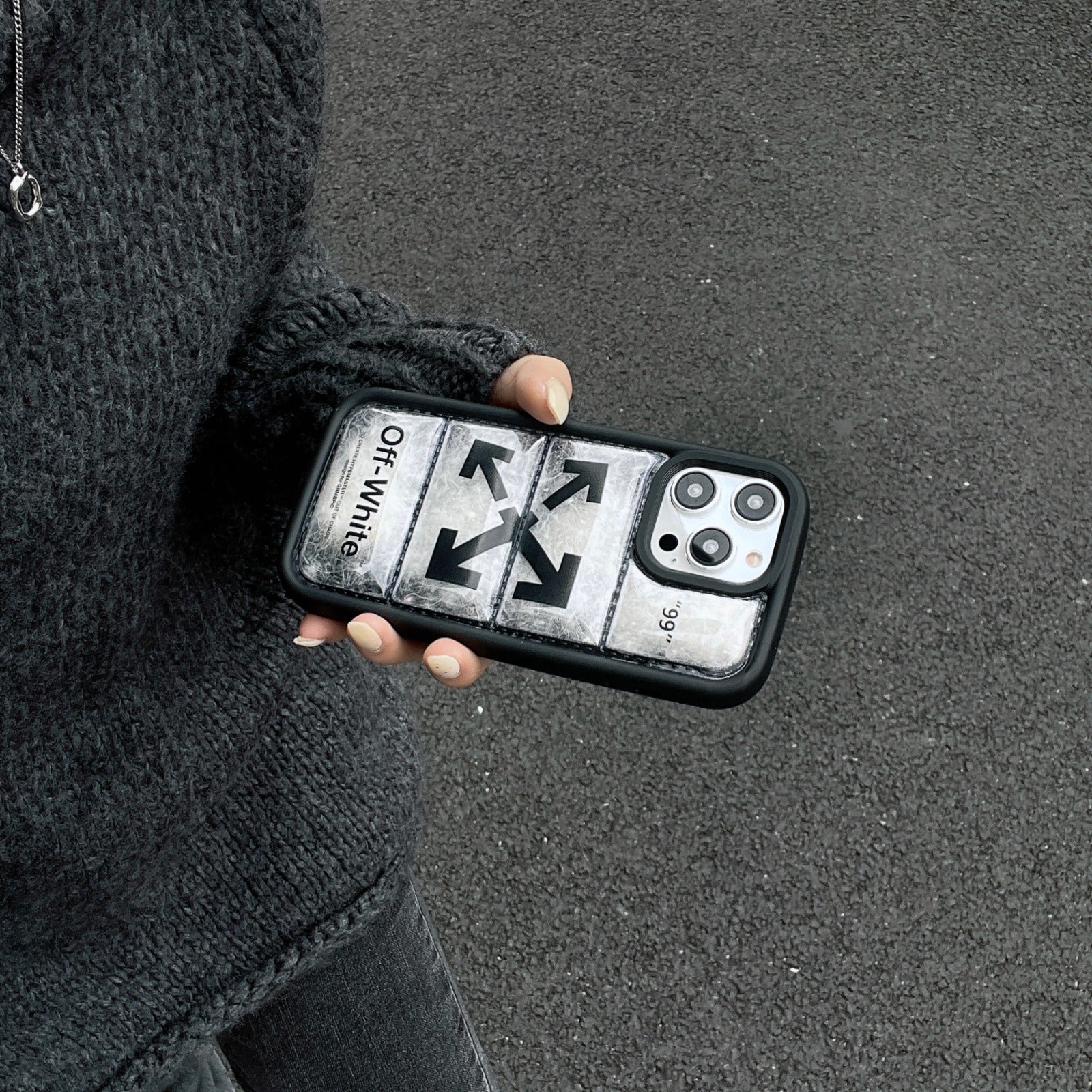 Off white puffer case - כיסוי יוקרתי נפוח וסופר אופנתי לאייפון