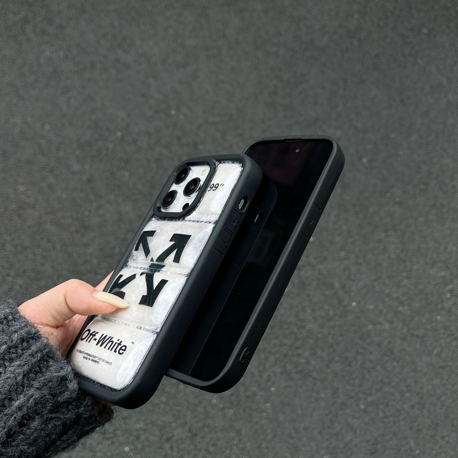 Off white puffer case - כיסוי יוקרתי נפוח וסופר אופנתי לאייפון
