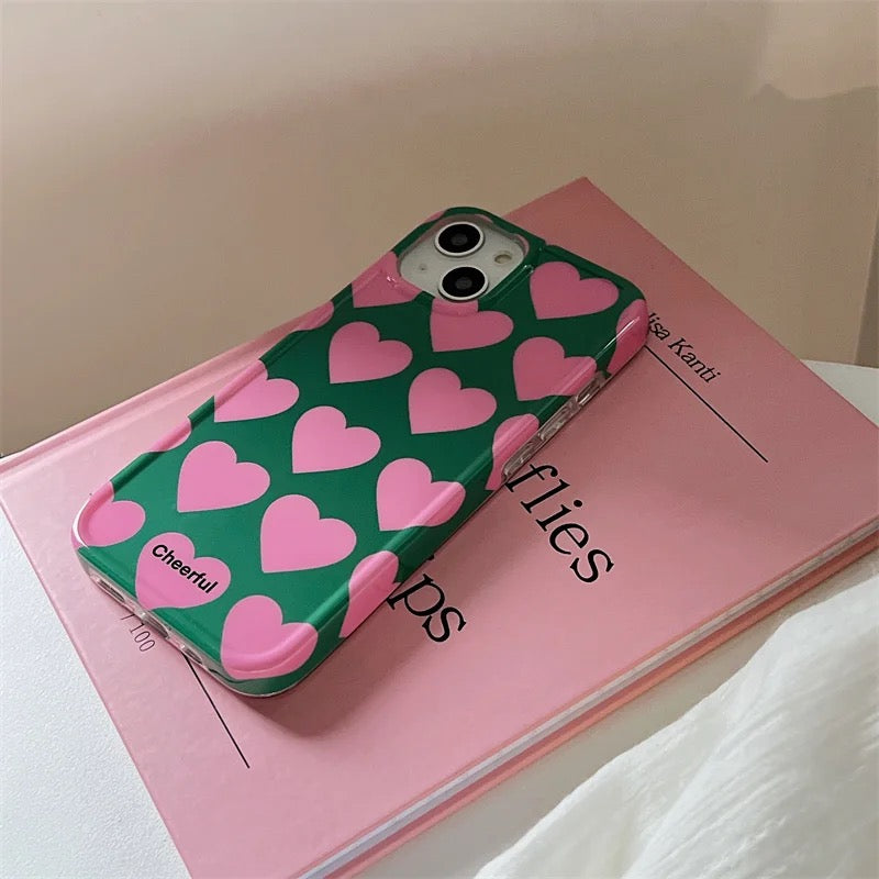 Pink heart case - כיסוי לבבות ורודים אופנתי איכותי ומעוצב במיוחד לאייפון