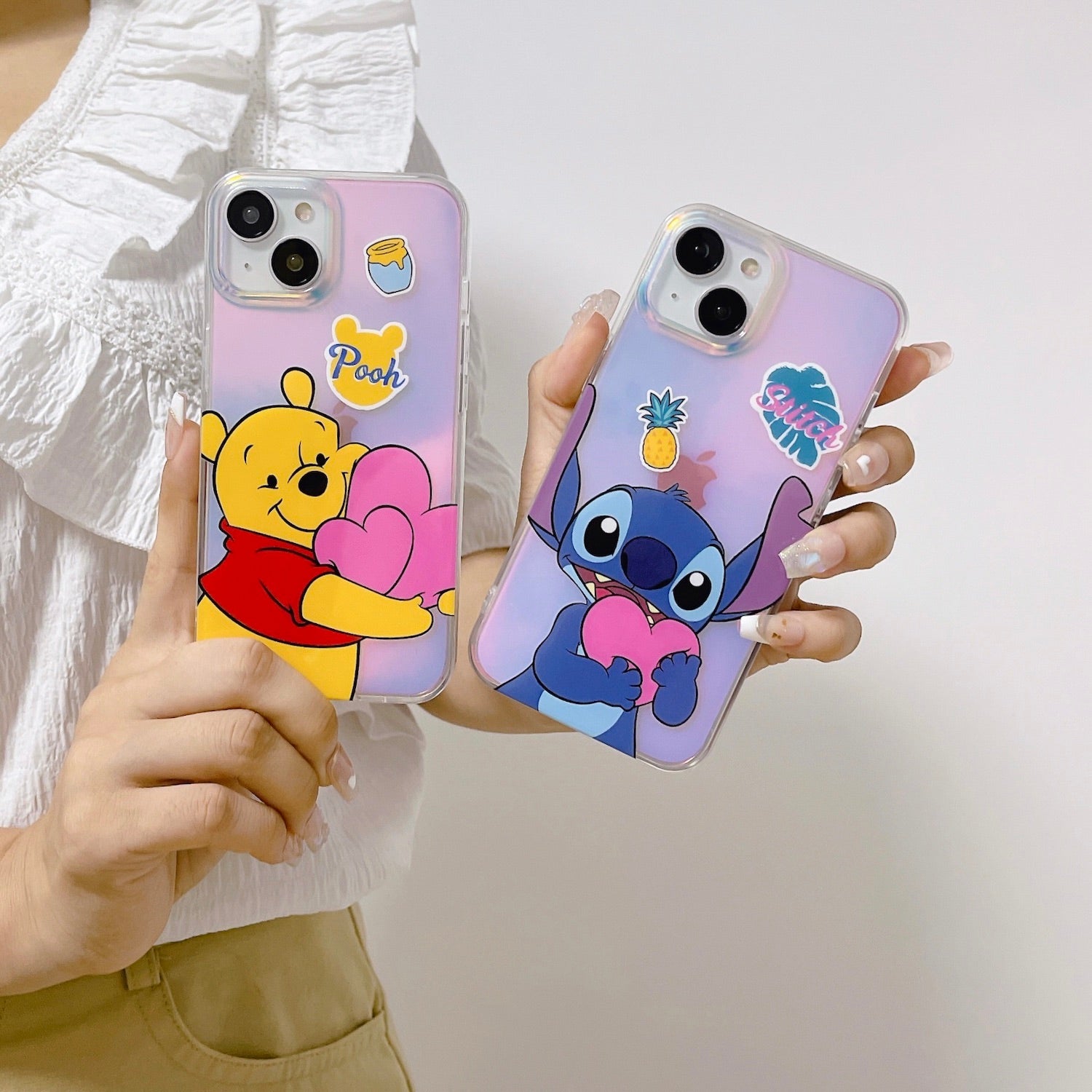 Mickey mouse & stitch & winnie pooh - כיסוי יוקרתי אופנתי וחמוד במיוחד לאייפון