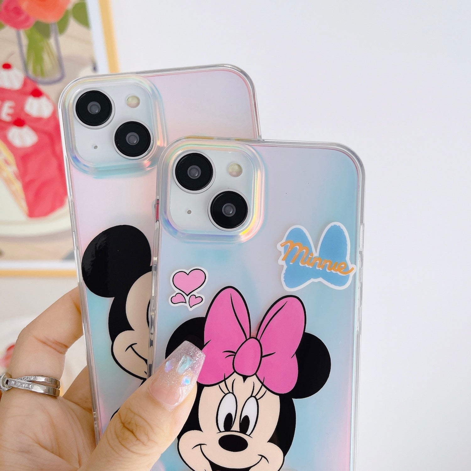 Mickey mouse & stitch & winnie pooh - כיסוי יוקרתי אופנתי וחמוד במיוחד לאייפון
