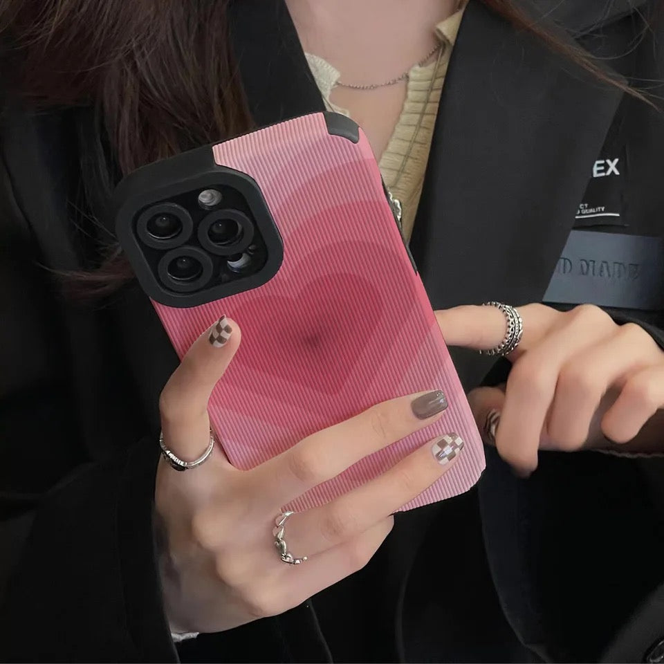 Pink heart case - כיסוי לב ורוד אופנתי איכותי ומעוצב במיוחד לאייפון