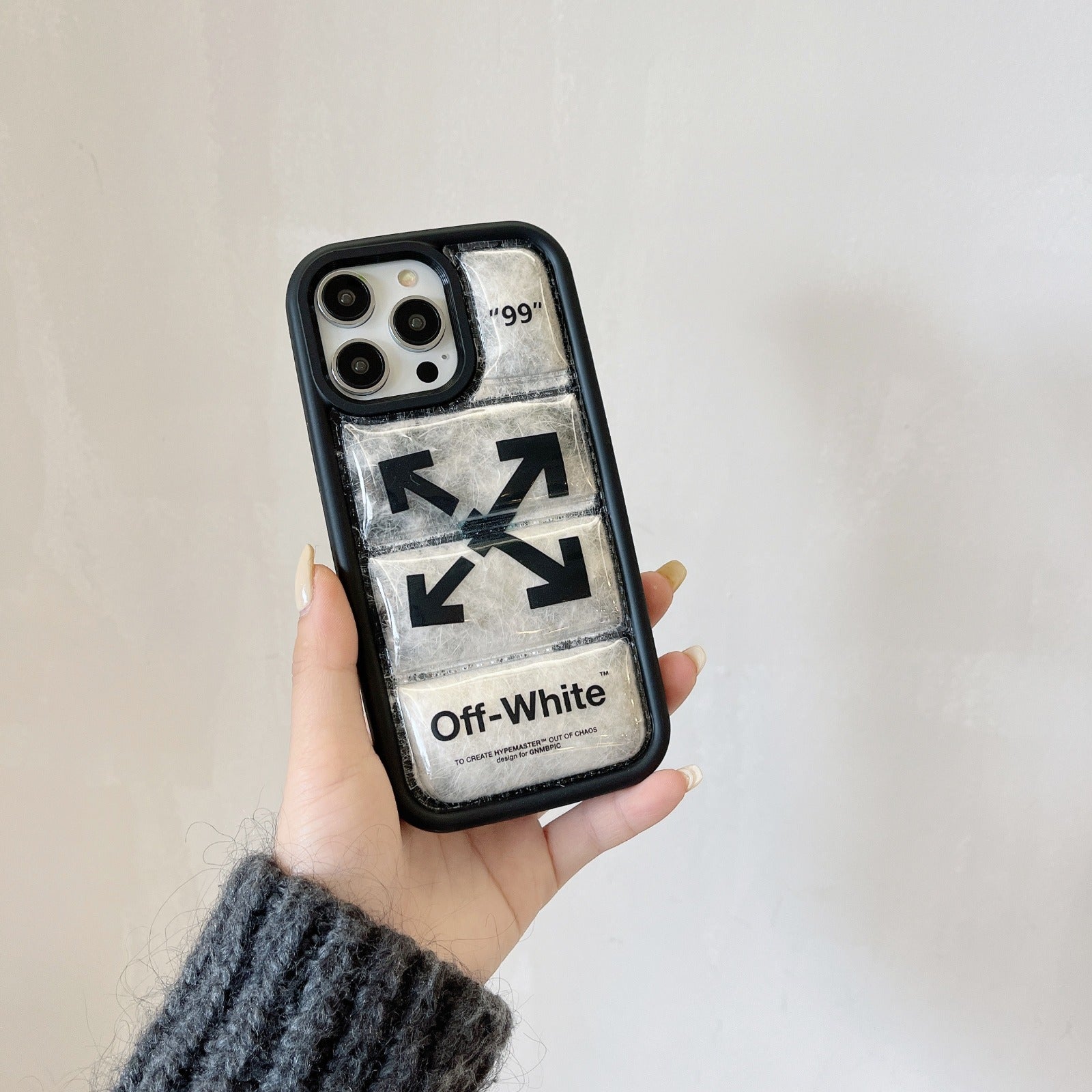 Off white puffer case - כיסוי יוקרתי נפוח וסופר אופנתי לאייפון
