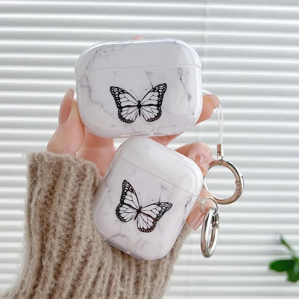 Butterfly - כיסוי פרפר איכותי ומעוצב במיוחד בעיצוב שיש לאיירפודס iphone case FantasyCaseIL