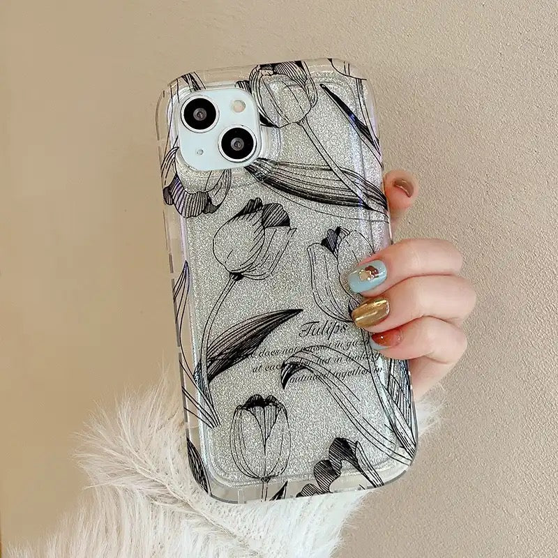 Roses - כיסוי ורדים שחור לבן איכותי ומעוצב במיוחד לכל סוגי הטלפונים iphone case FantasyCaseIL