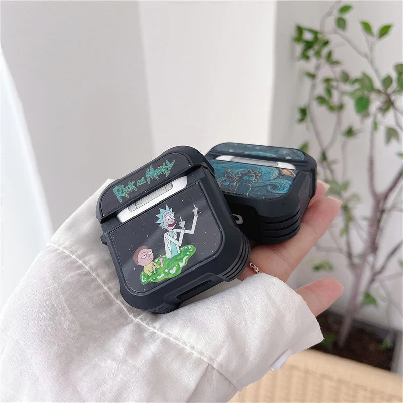 rick and morty - כיסוי איכותי מצוייר לאיירפודס iphone case FantasyCaseIL