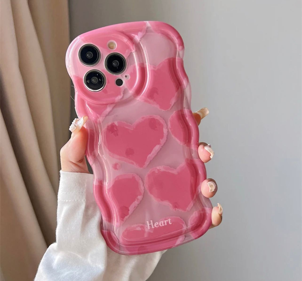 Beautiful heart set case - סט אופנתי בעיצוב לבבות מיוחד וחמוד לאייפון ולאיירפודס iphone case FantasyCaseIL