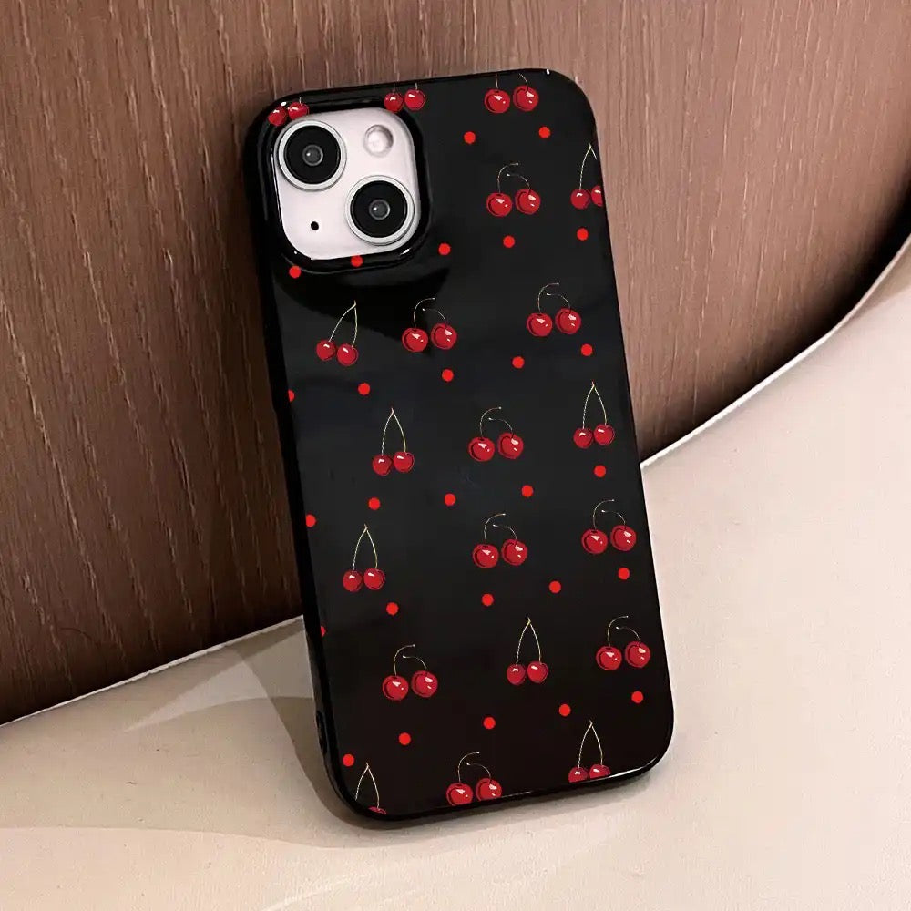 Cherries case - כיסוי אופנתי ואיכותי במיוחד בעיצוב דובדבנים לאייפון