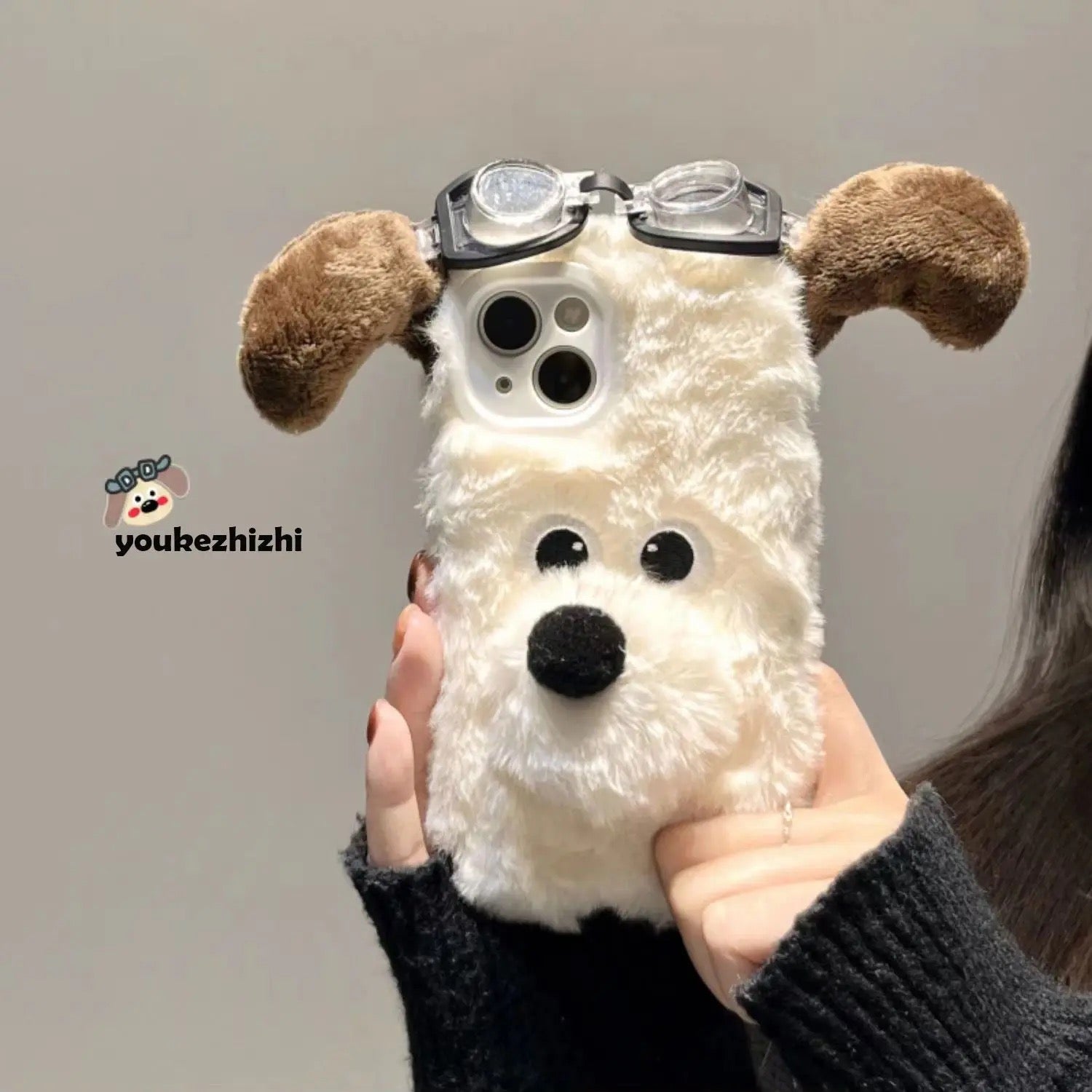 Fur dog iphone case - כיסוי כלב פרוותי אופנתי וחמוד במיוחד לאייפון