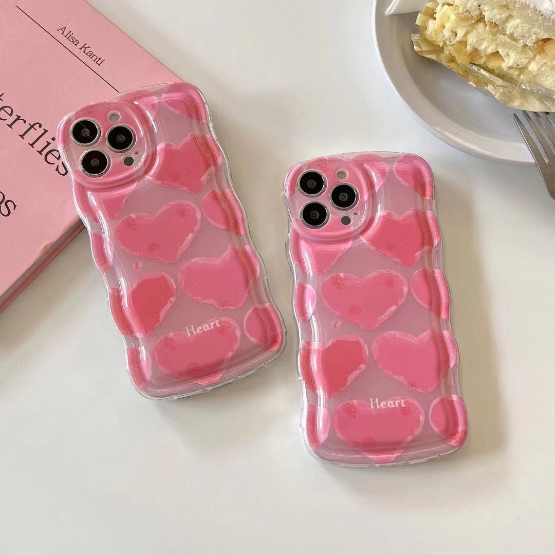 Beautiful heart set case - סט אופנתי בעיצוב לבבות מיוחד וחמוד לאייפון ולאיירפודס iphone case FantasyCaseIL