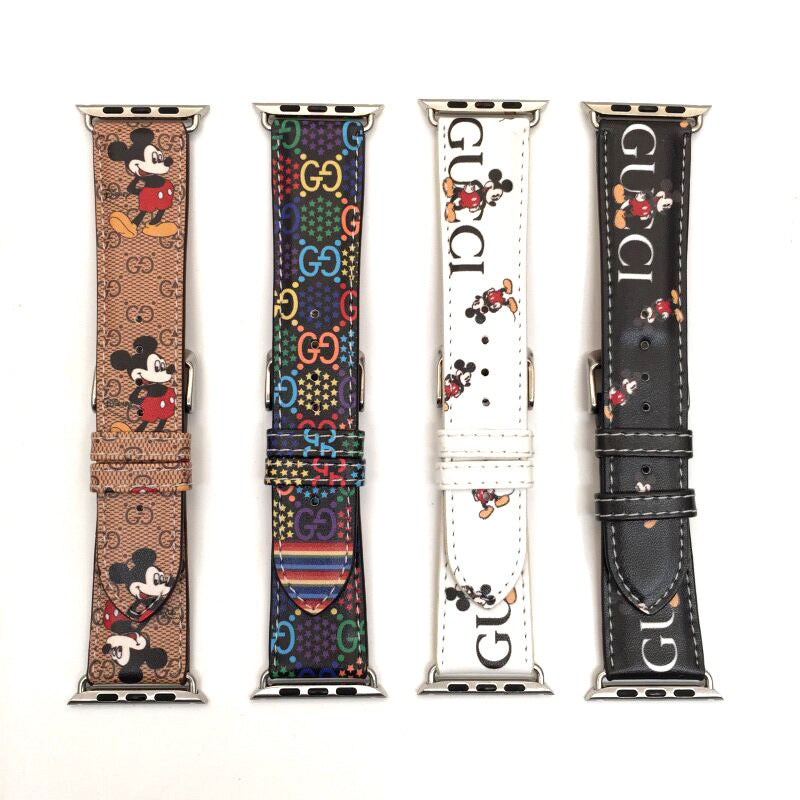 Mickey mouse & gucci apple watch straps - רצועות אפל וואטצ׳י יוקרתיות ואופנתית במיוחד