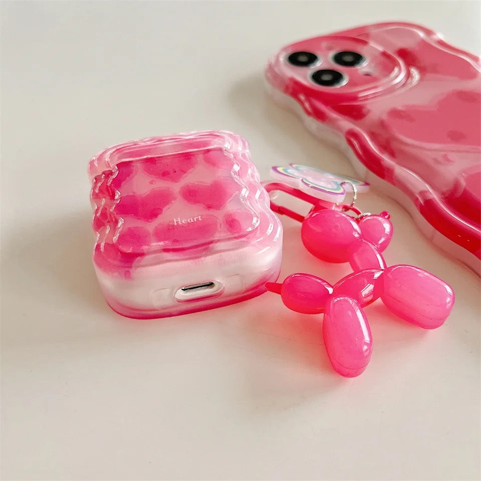 Beautiful heart set case - סט אופנתי בעיצוב לבבות מיוחד וחמוד לאייפון ולאיירפודס iphone case FantasyCaseIL