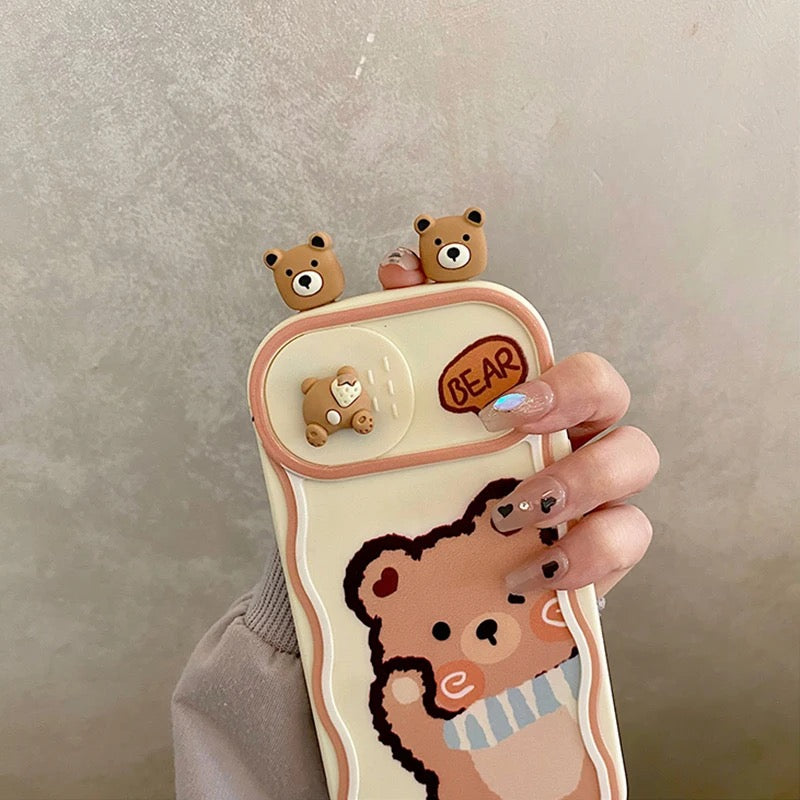 Cute bear case - כיסוי דוב חמוד במיוחד ויפייפה לאייפון iphone case FantasyCaseIL