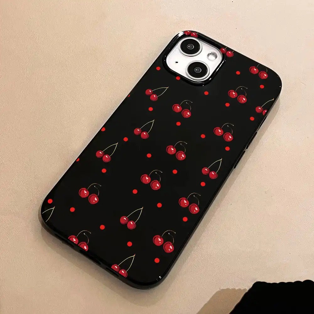 Cherries case - כיסוי אופנתי ואיכותי במיוחד בעיצוב דובדבנים לאייפון