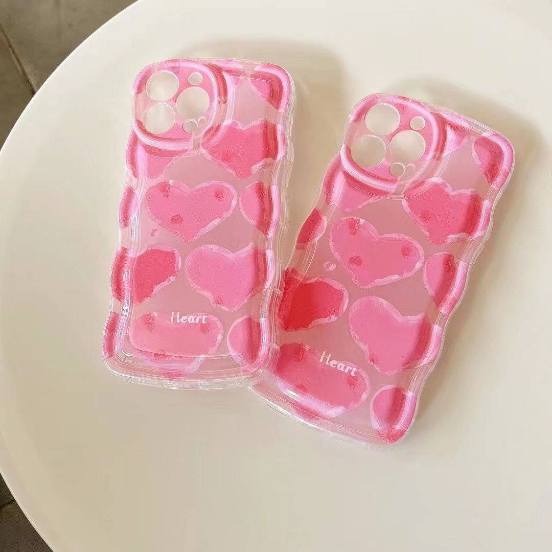 Beautiful heart set case - סט אופנתי בעיצוב לבבות מיוחד וחמוד לאייפון ולאיירפודס iphone case FantasyCaseIL