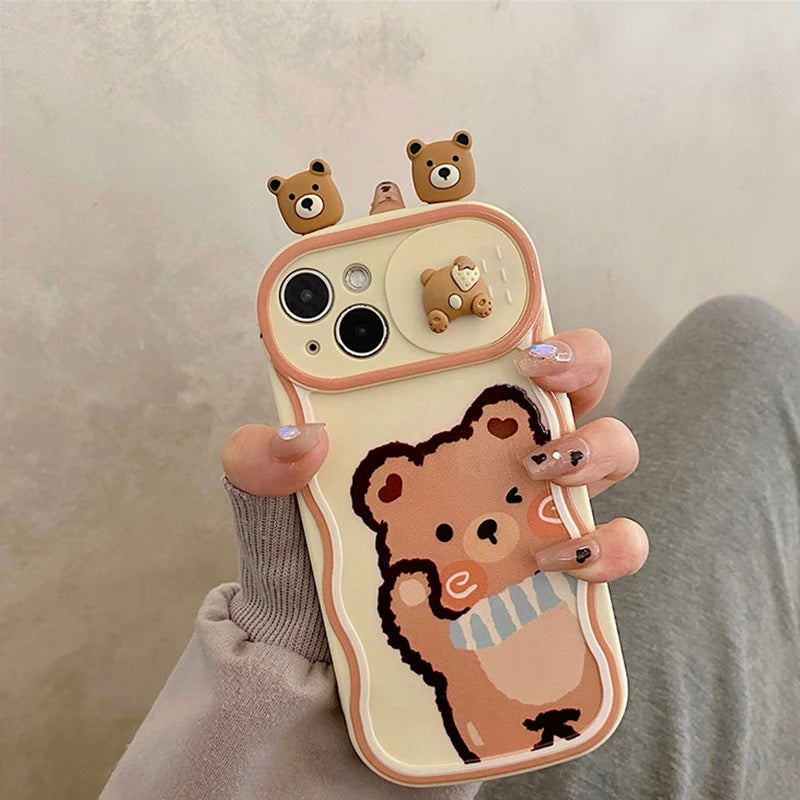 Cute bear case - כיסוי דוב חמוד במיוחד ויפייפה לאייפון iphone case FantasyCaseIL