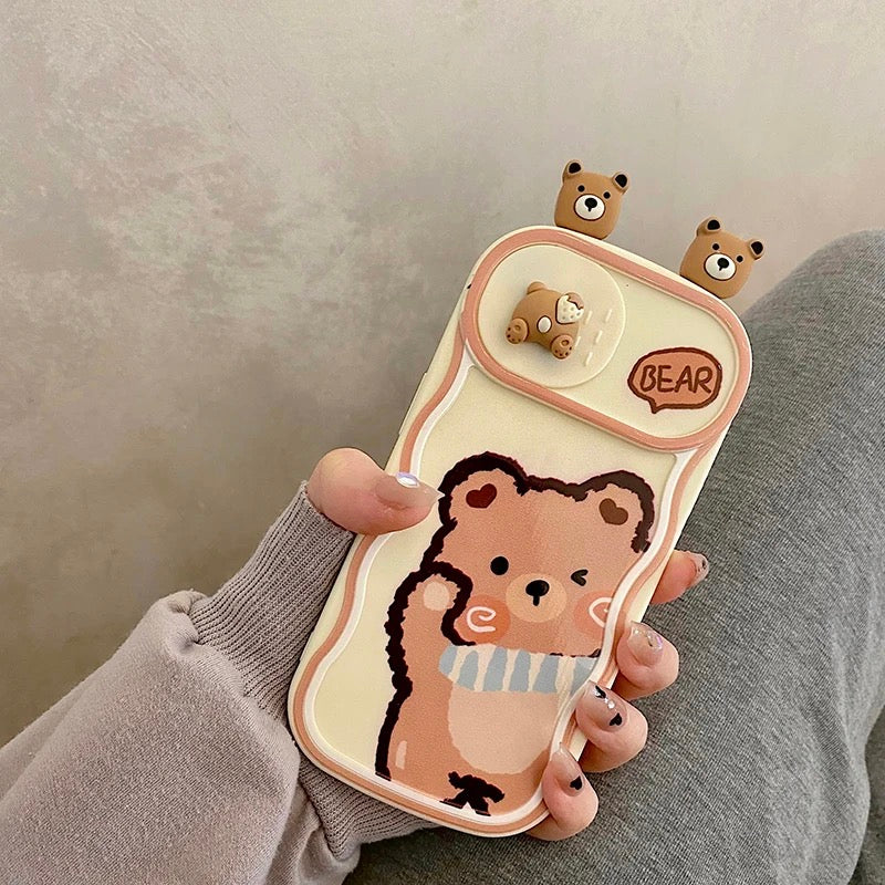 Cute bear case - כיסוי דוב חמוד במיוחד ויפייפה לאייפון iphone case FantasyCaseIL