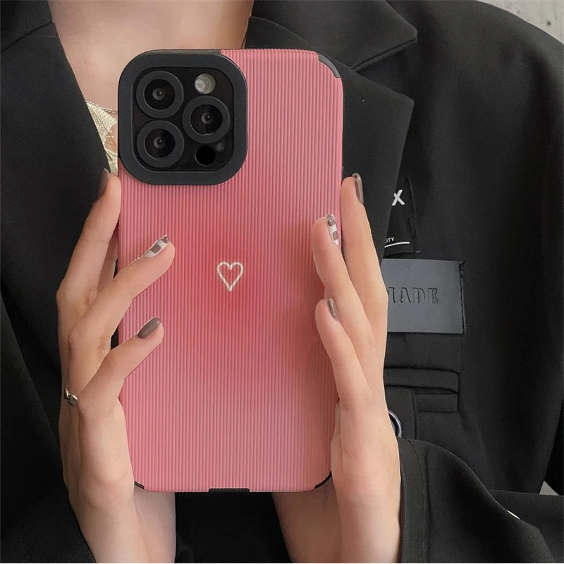 Pink heart case - כיסוי לב ורוד אופנתי איכותי ומעוצב במיוחד לאייפון