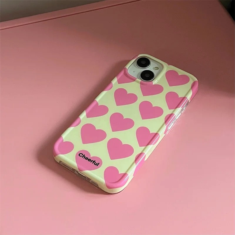 Pink heart case - כיסוי לבבות ורודים אופנתי איכותי ומעוצב במיוחד לאייפון