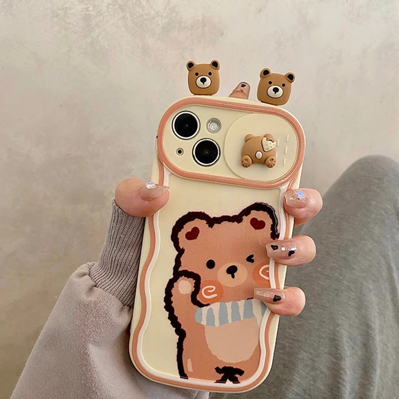 Cute bear case - כיסוי דוב חמוד במיוחד ויפייפה לאייפון iphone case FantasyCaseIL