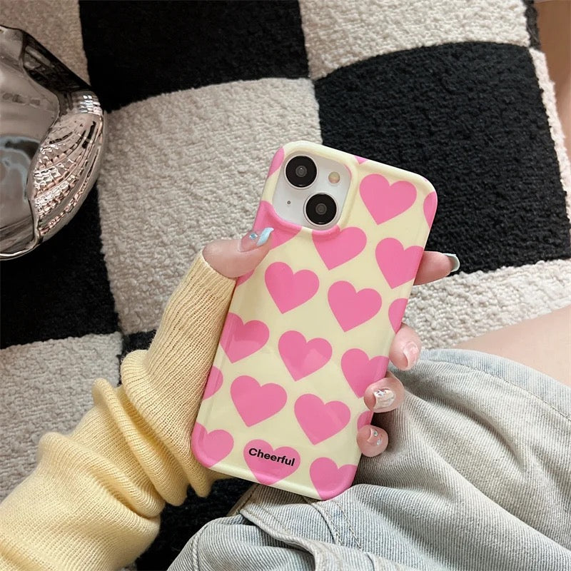 Pink heart case - כיסוי לבבות ורודים אופנתי איכותי ומעוצב במיוחד לאייפון