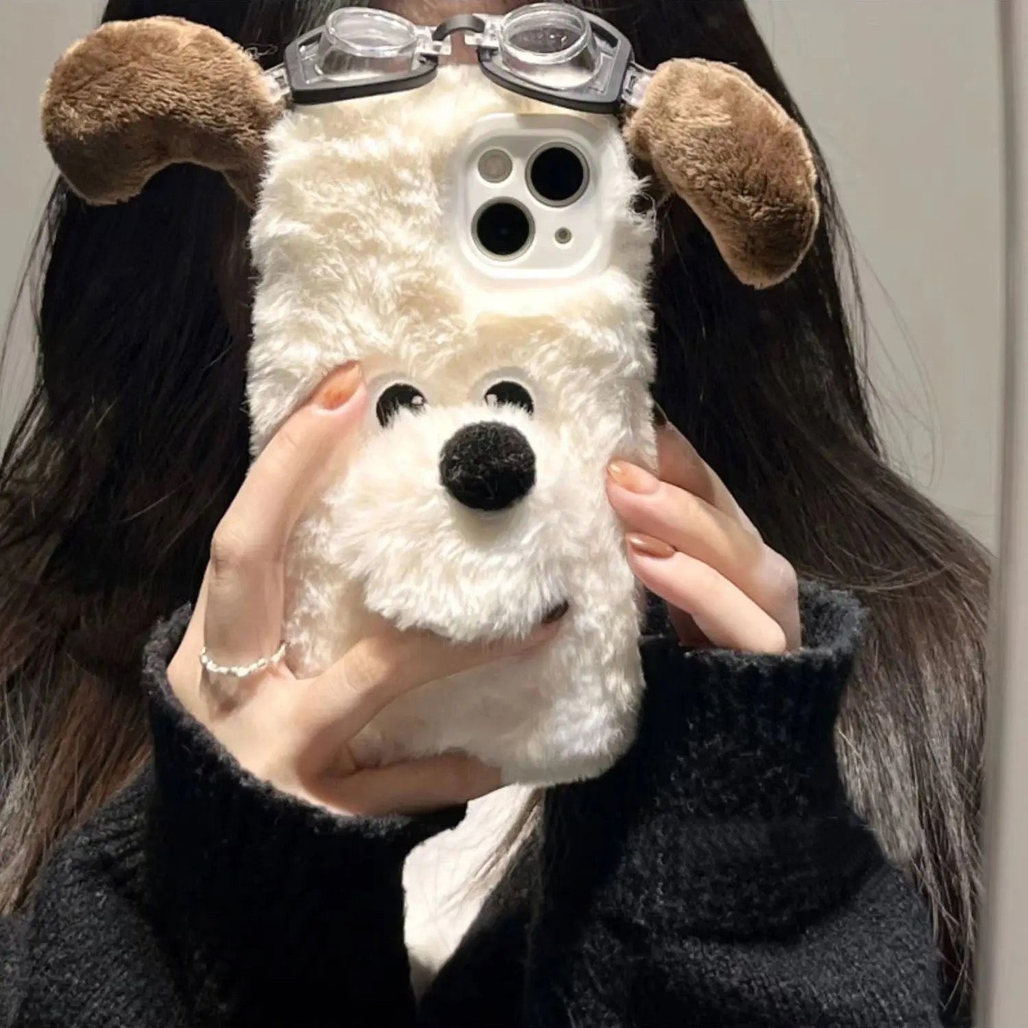 Fur dog iphone case - כיסוי כלב פרוותי אופנתי וחמוד במיוחד לאייפון