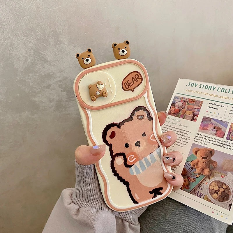 Cute bear case - כיסוי דוב חמוד במיוחד ויפייפה לאייפון iphone case FantasyCaseIL