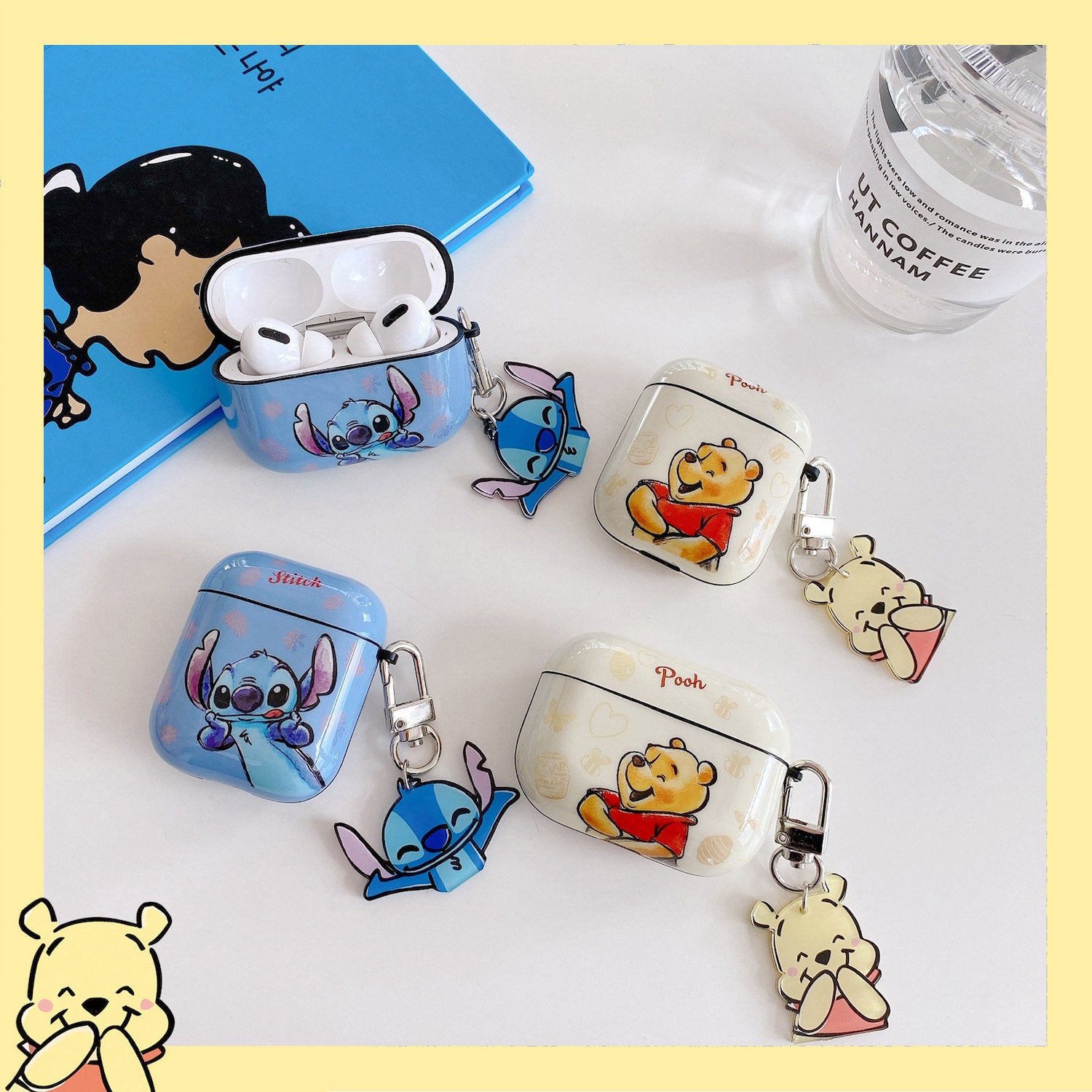 Stitch & winnie pooh - כיסוי אופנתי ומיוחד לאיירפודס iphone case FantasyCaseIL