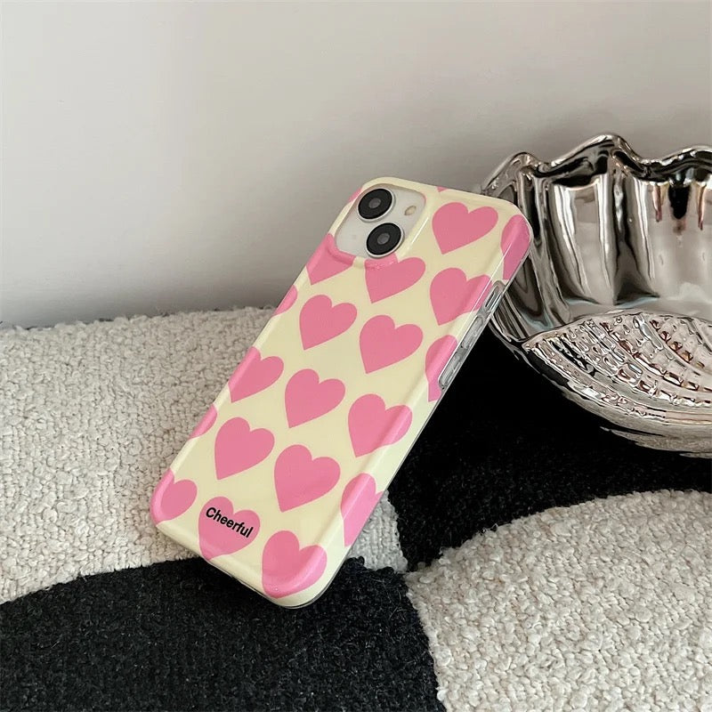 Pink heart case - כיסוי לבבות ורודים אופנתי איכותי ומעוצב במיוחד לאייפון