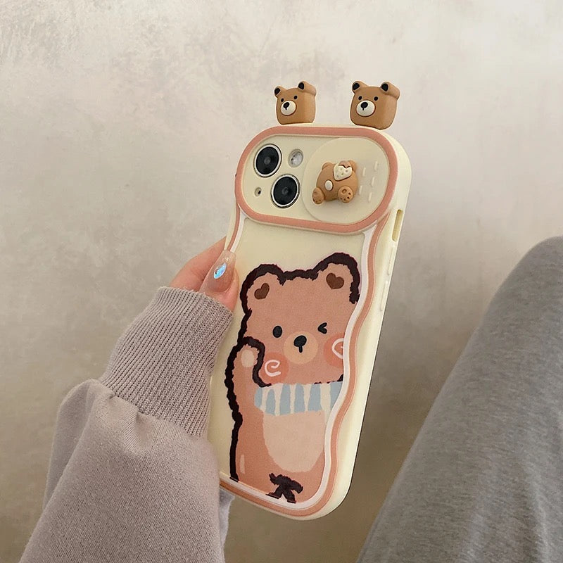 Cute bear case - כיסוי דוב חמוד במיוחד ויפייפה לאייפון iphone case FantasyCaseIL