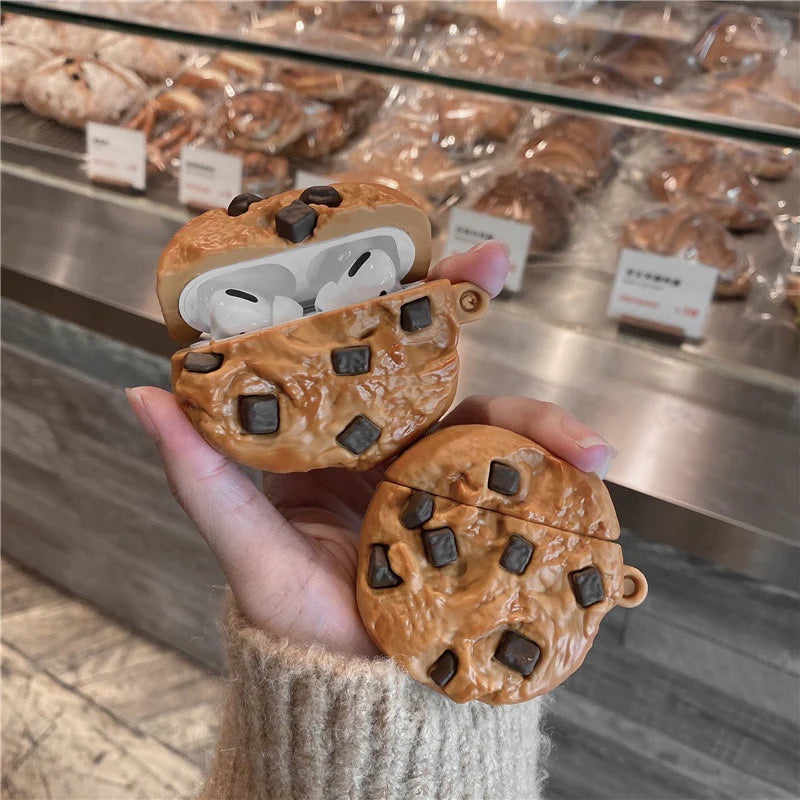 cookies air pods case - כיסוי חמוד ומגניב במיוחד בעיצוב עוגיית שוקולד צ׳יפס לאיירפודס iphone case FantasyCaseIL